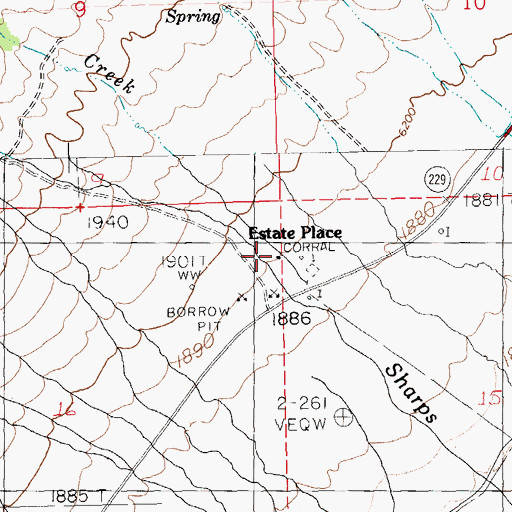 Topographic Map of Estate Place, NV