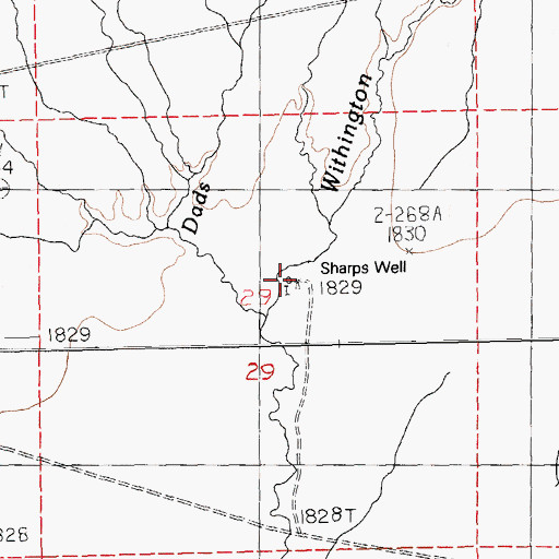 Topographic Map of Sharps Well, NV