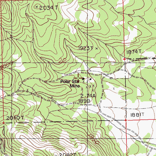 Topographic Map of Polar Star Mine, NV