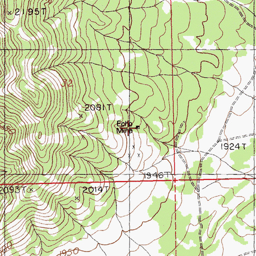 Topographic Map of Echo Mine, NV