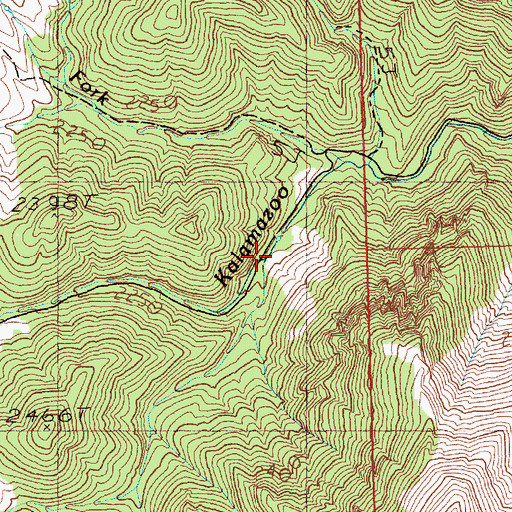 Topographic Map of South Fork Kalamazoo Creek, NV