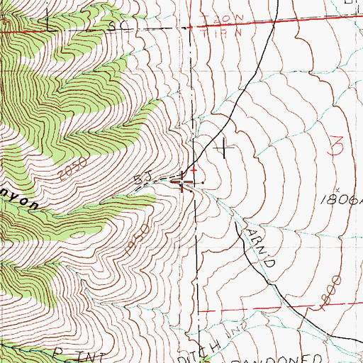 Topographic Map of Trail Canyon, NV