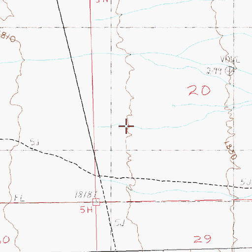 Topographic Map of Tehama Creek, NV