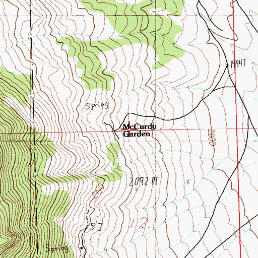 Topographic Map of McCurdy Garden, NV