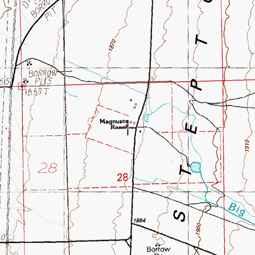 Topographic Map of Magnuson Ranch, NV