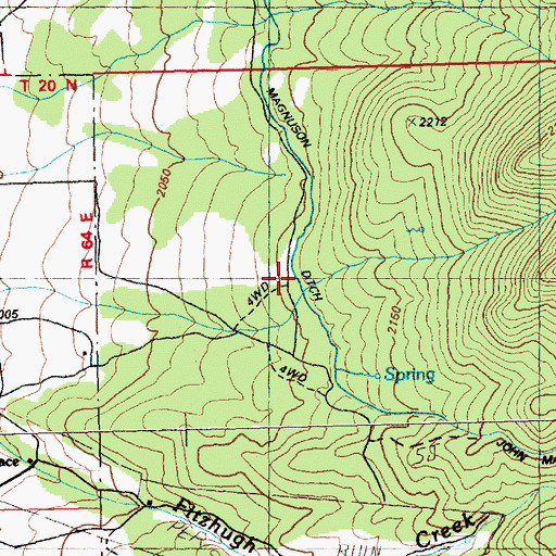 Topographic Map of John Magnuson Ditch, NV