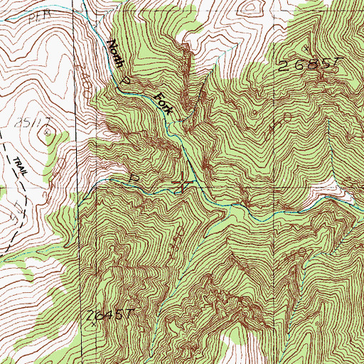 Topographic Map of North Fork Muncy Creek, NV