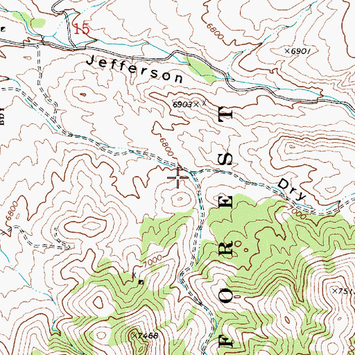 Topographic Map of Little Dry Canyon, NV