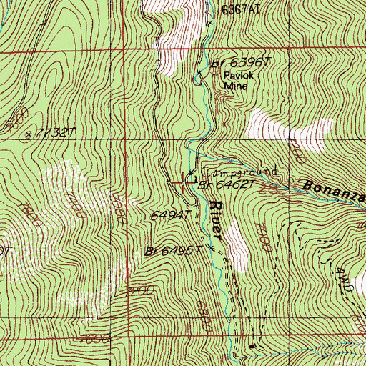 Topographic Map of Pavalak National Forest Campground, NV