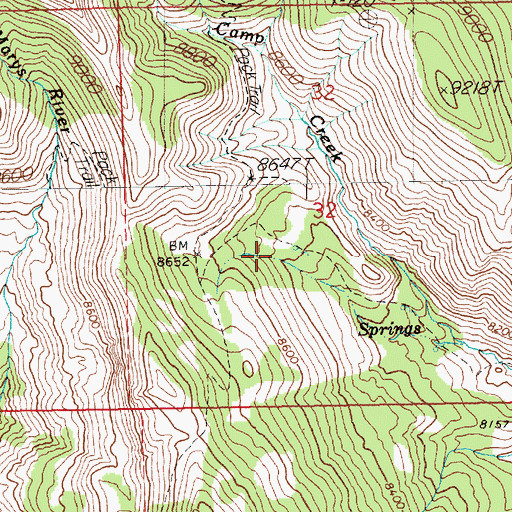 Topographic Map of Smiths Camp, NV