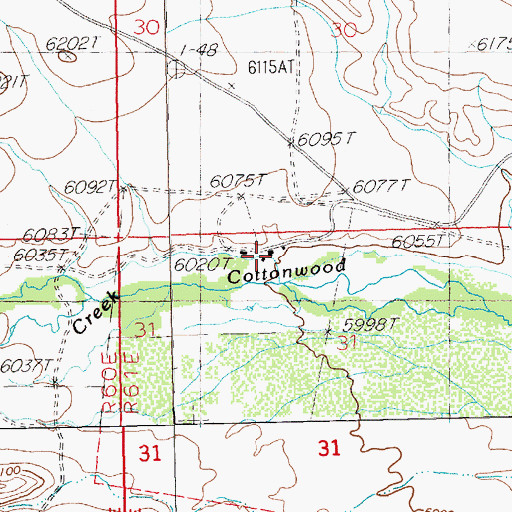 Topographic Map of Cottonwood Ranch, NV