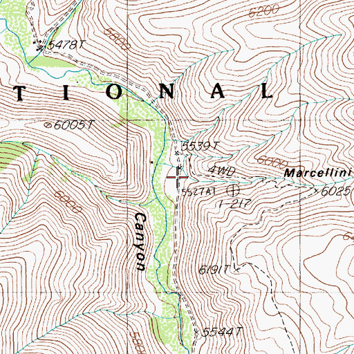 Topographic Map of Marcellini Draw, NV