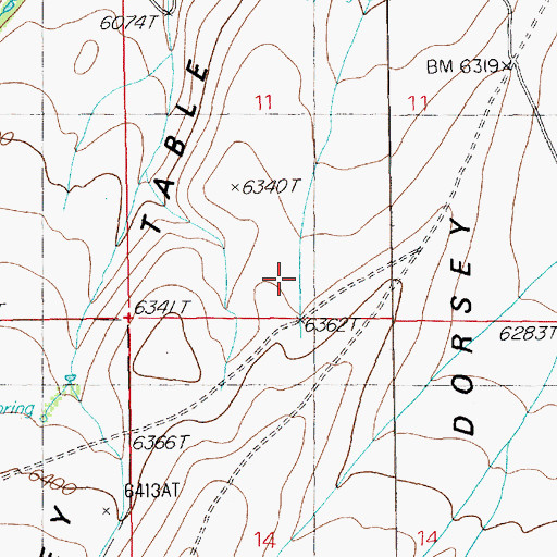 Topographic Map of Dorsey Table, NV