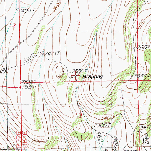 Topographic Map of H Spring, NV