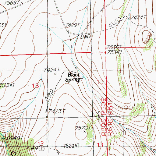 Topographic Map of Black Spring, NV