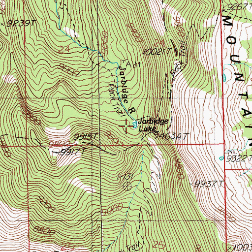 Topographic Map of Jarbidge Lake, NV