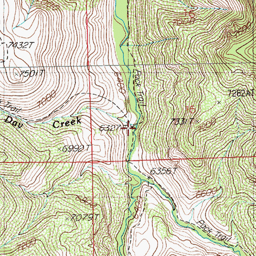 Topographic Map of Three Day Creek, NV