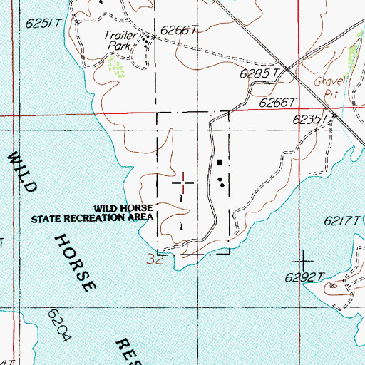 Topographic Map of Wild Horse State Recreation Area, NV