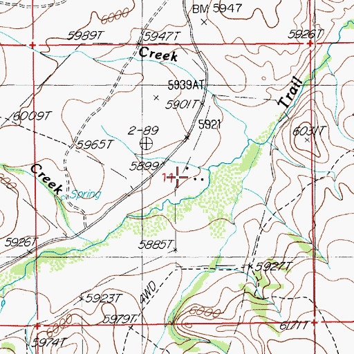 Topographic Map of Hansen Ranch, NV