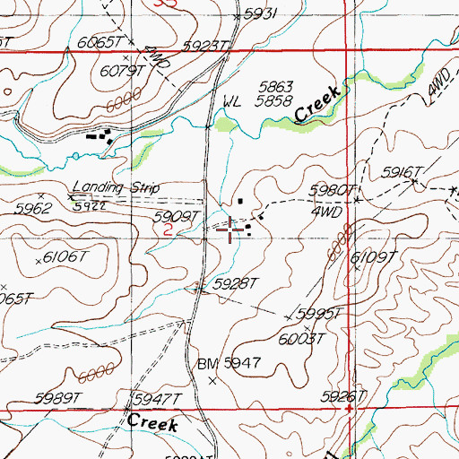 Topographic Map of Baker Ranch, NV