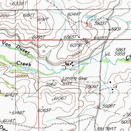Topographic Map of Byington Ranch, NV