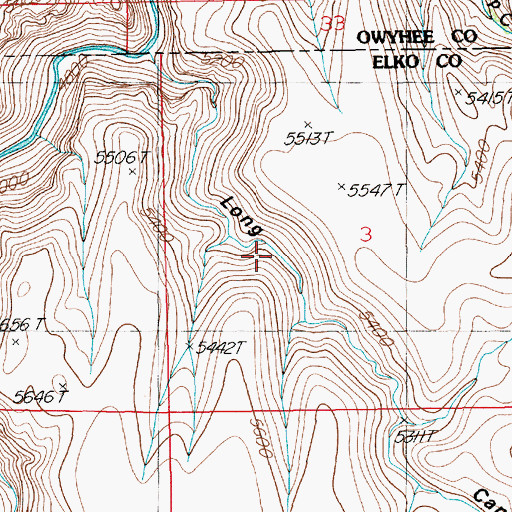 Topographic Map of Long Canyon Reservoir, NV