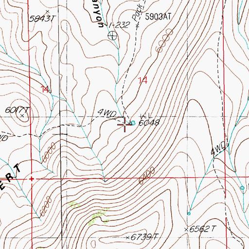 Topographic Map of Tub Spring Reservoir, NV