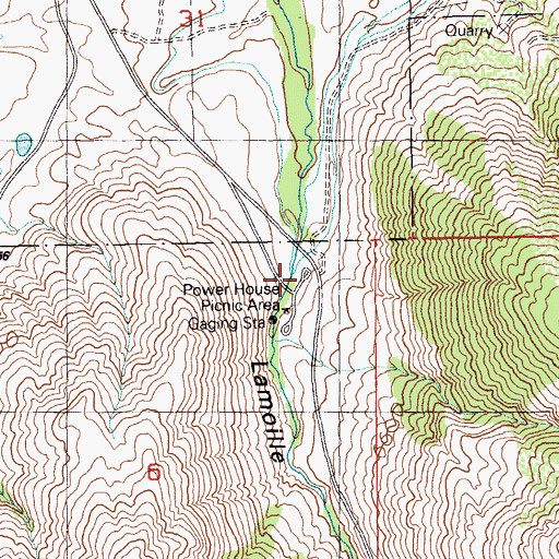 Topographic Map of Powerhouse Picnic Area, NV