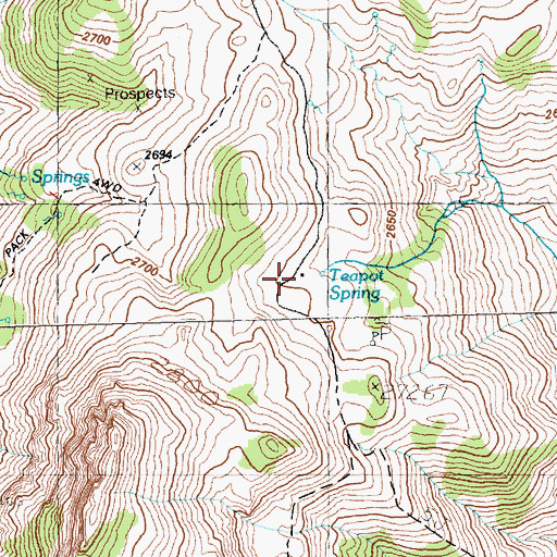 Topographic Map of Teapot Springs Administrative Site, NV