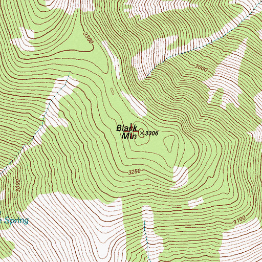 Topographic Map of Black Mountain, NV