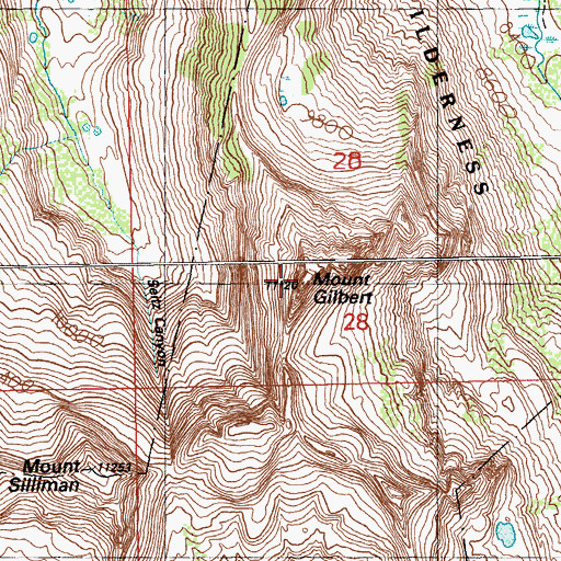 Topographic Map of Mount Gilbert, NV