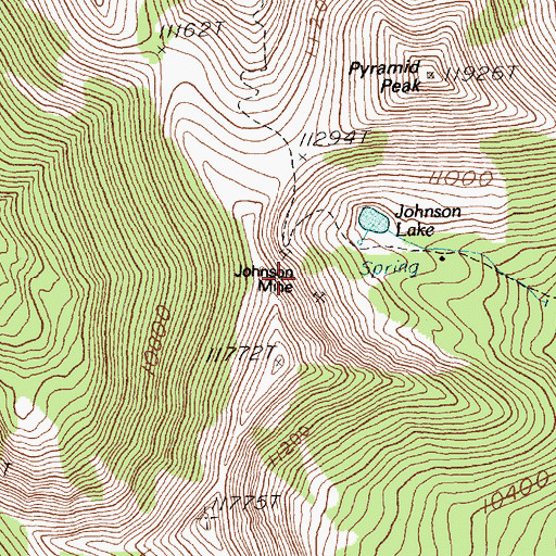 Topographic Map of Johnson Mine, NV