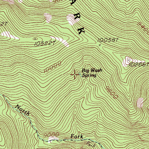 Topographic Map of Big Wash Spring, NV