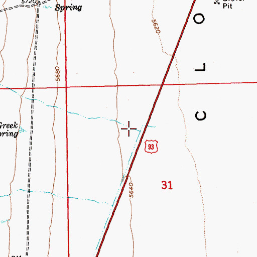 Topographic Map of Rattlesnake Creek, NV
