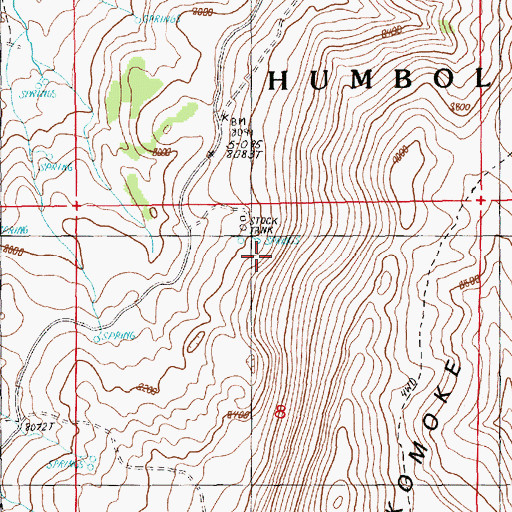 Topographic Map of California Spring Number 2, NV