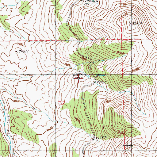 Topographic Map of Rosebud Spring, NV