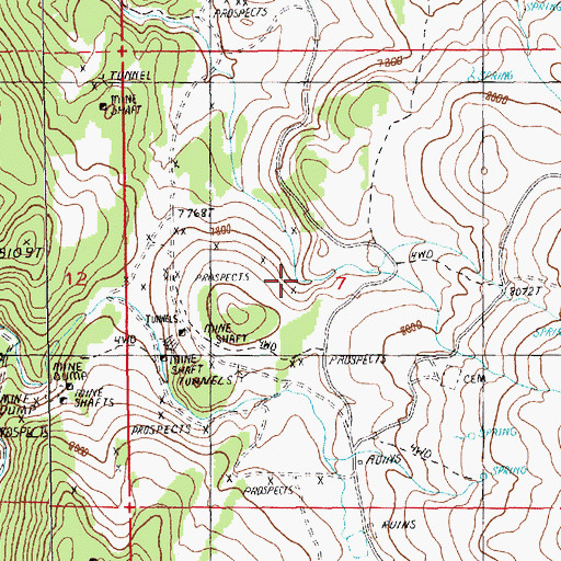 Topographic Map of California Spring, NV