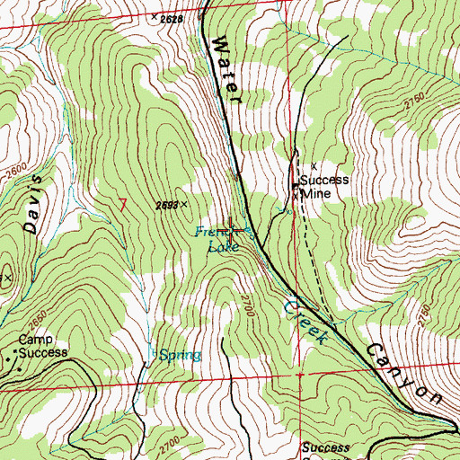 Topographic Map of French Lake, NV