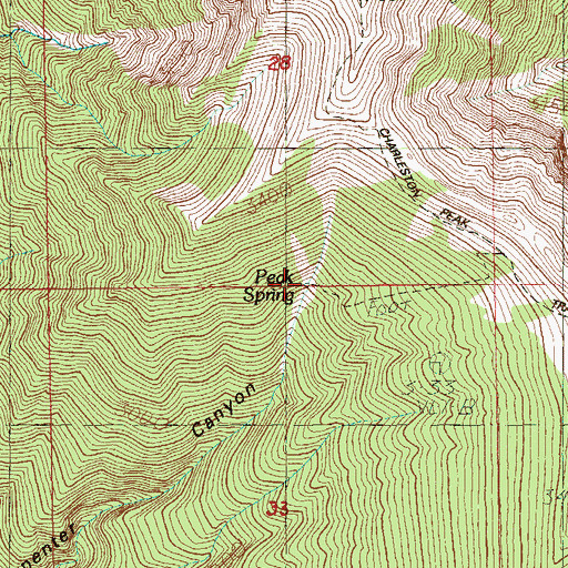 Topographic Map of Peak Spring, NV