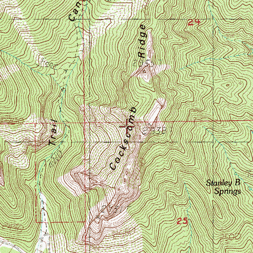 Topographic Map of Cockscomb Ridge, NV