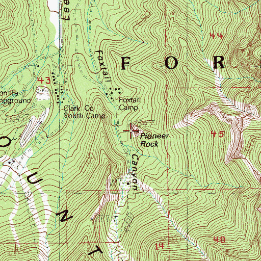 Topographic Map of Pioneer Rock, NV