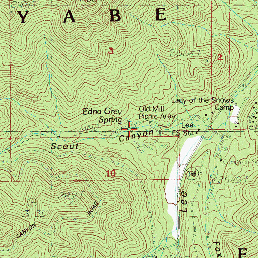 Topographic Map of Old Mill Picnic Area, NV