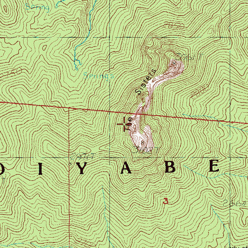 Topographic Map of The Sisters, NV