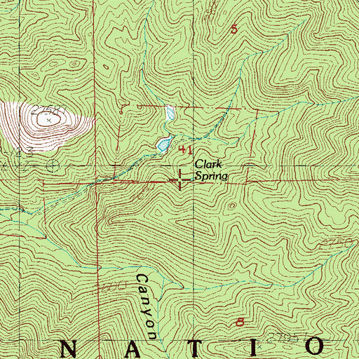Topographic Map of Clark Spring, NV