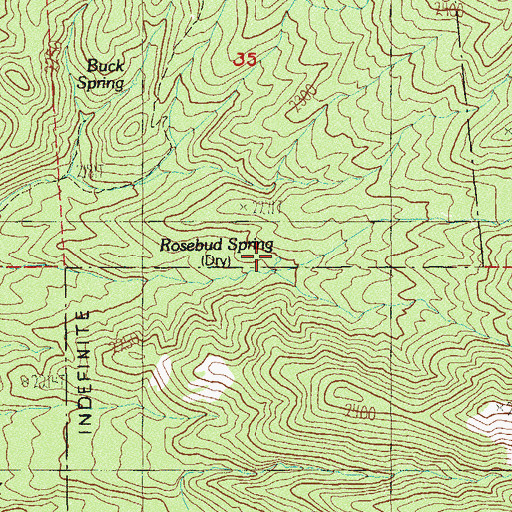 Topographic Map of Rosebud Spring, NV