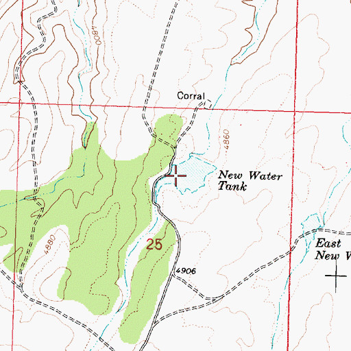 Topographic Map of New Water Tank, AZ