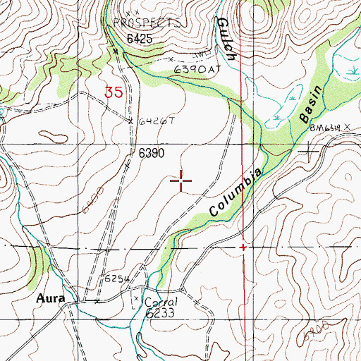 Topographic Map of Columbia Basin, NV