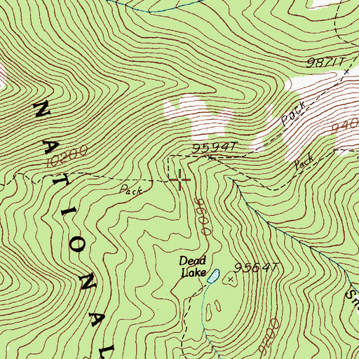 Topographic Map of Wheeler Peak Scenic Area (historical), NV