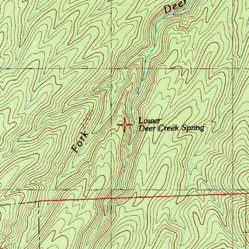Topographic Map of Lower Deer Creek Spring, NV
