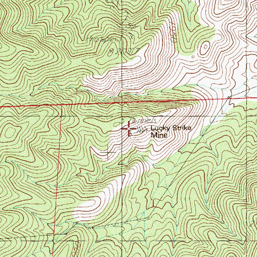 Topographic Map of Lucky Strike Mine, NV